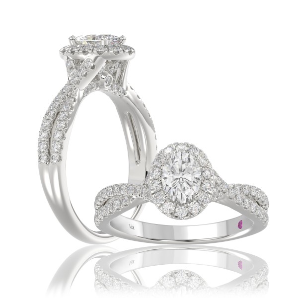 18K WHITE GOLD 1CT ROUND/OVAL DIAMOND LADIES RING(...