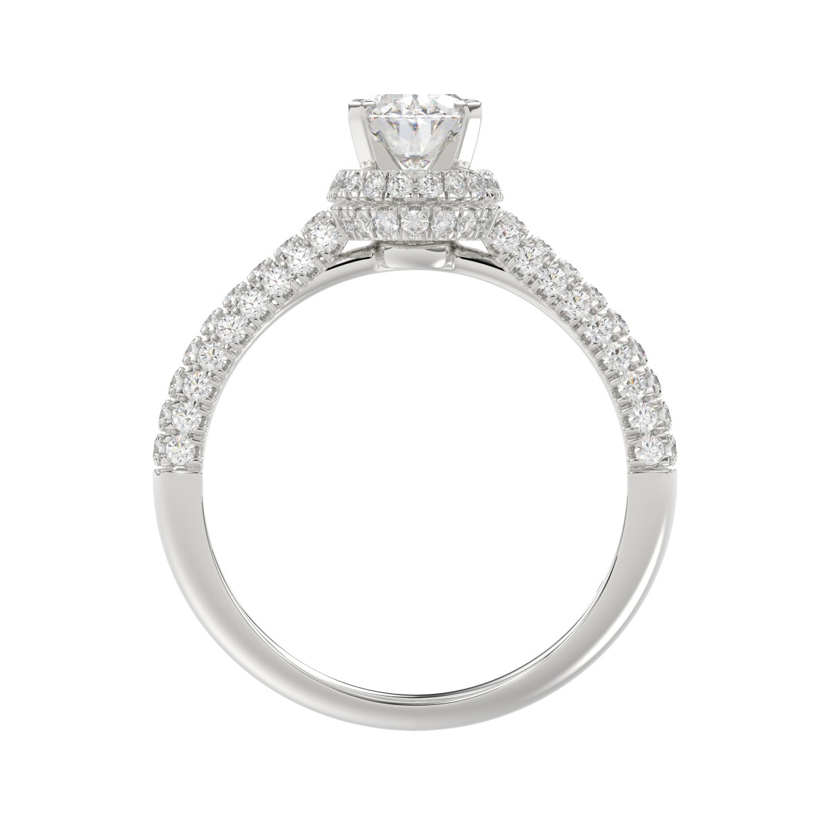 18K WHITE GOLD 1 1/4CT ROUND/OVAL DIAMOND LADIES RING(CENTER STONE OVAL DIAMOND 3/4CT) 18K WHITE GOLD 1 1/4CT ROUND/OVAL DIAMOND LADIES RING(CENTER STONE OVAL DIAMOND 3/4CT)