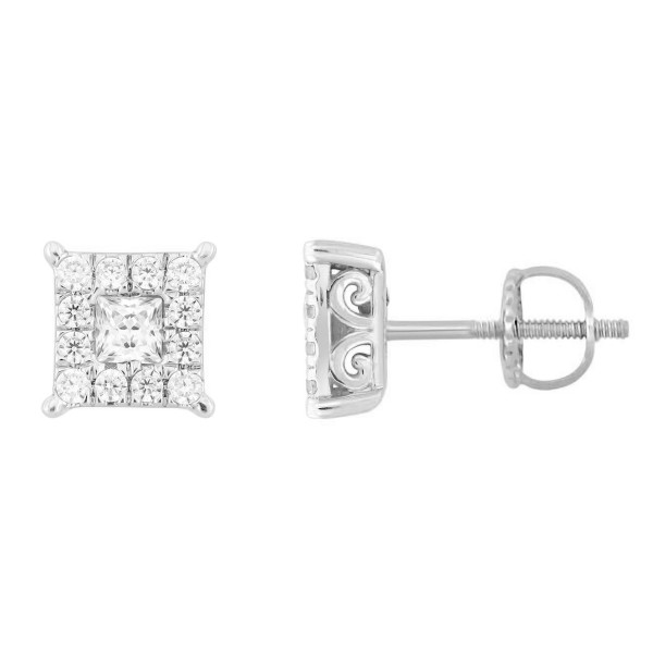 18K WHITE GOLD 1/2CT ROUND/PRINCES DIAMOND LADIES ...