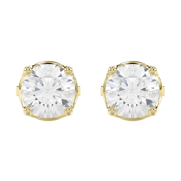 18K YELLOW GOLD 1/3CT ROUND DIAMOND LADIES EARRING...