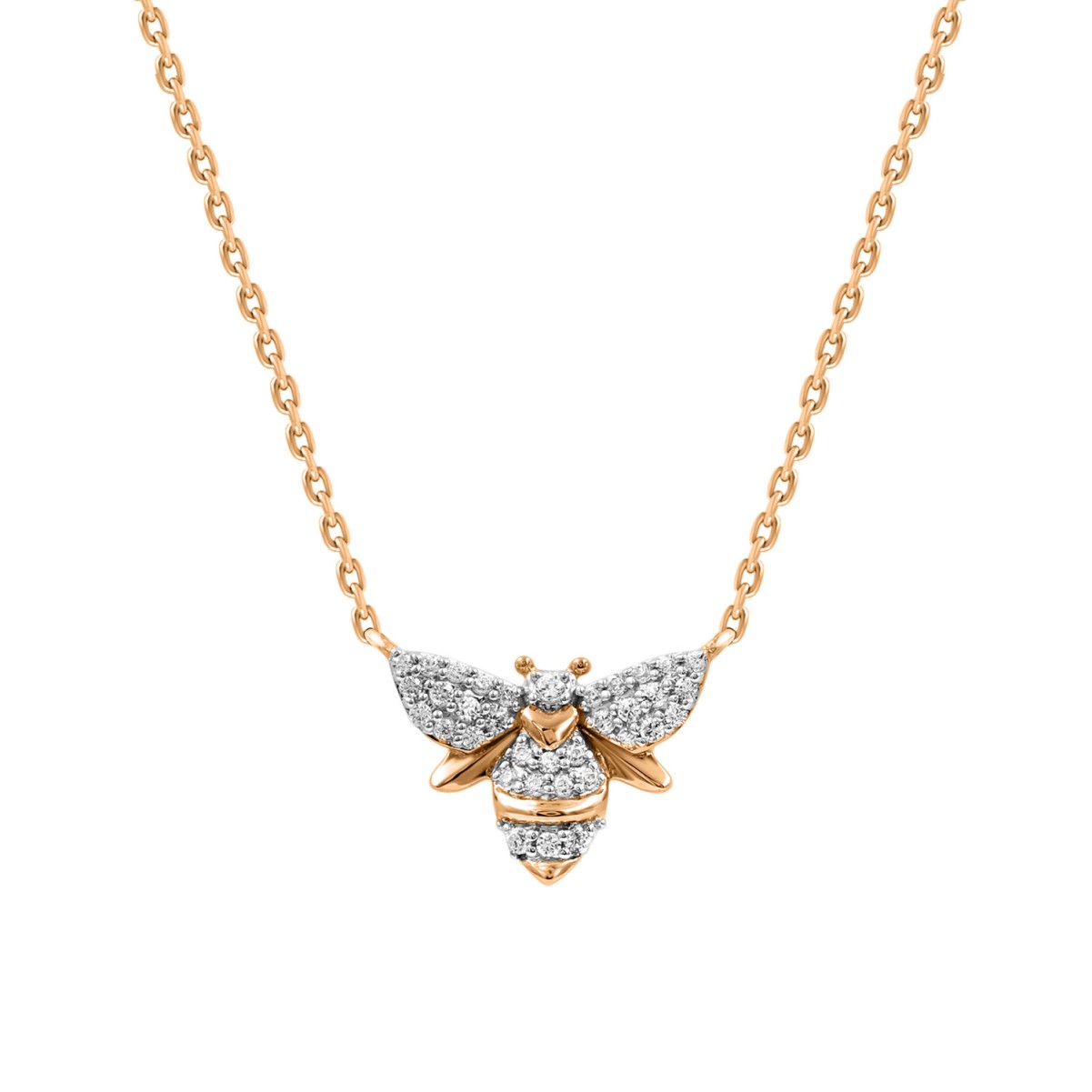 18K ROSE GOLD 1/6CT ROUND DIAMOND LADIES NECKLACE 18K ROSE GOLD 1/6CT ROUND DIAMOND LADIES NECKLACE