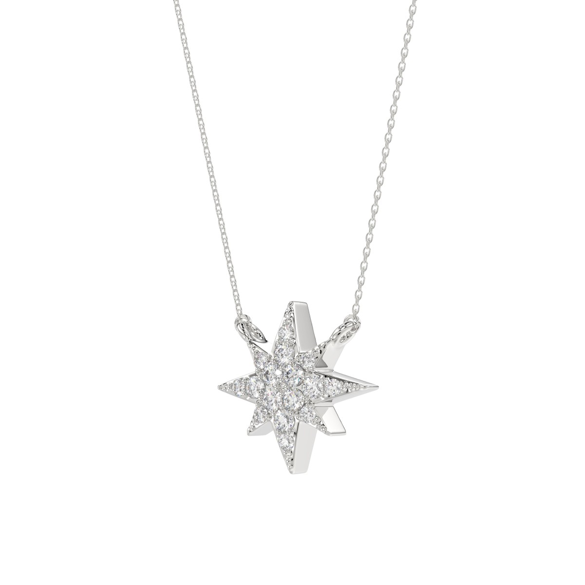 10K WHITE GOLD 1/10CT ROUND/PINK SAPPHIRE DIAMOND LADIES NECKLACE 