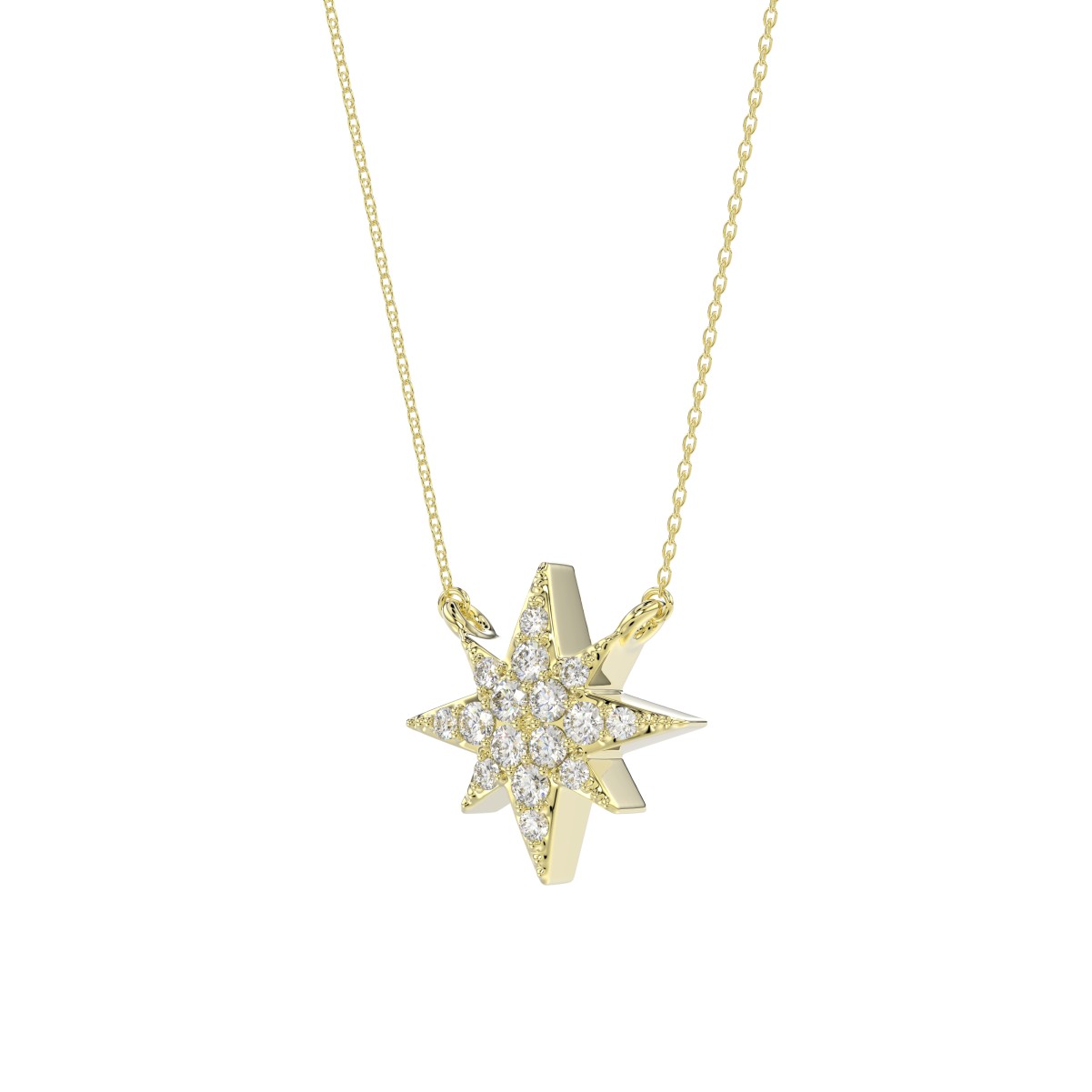 10K YELLOW GOLD 1/10CT ROUND/PINK SAPPHIRE DIAMOND LADIES NECKLACE 