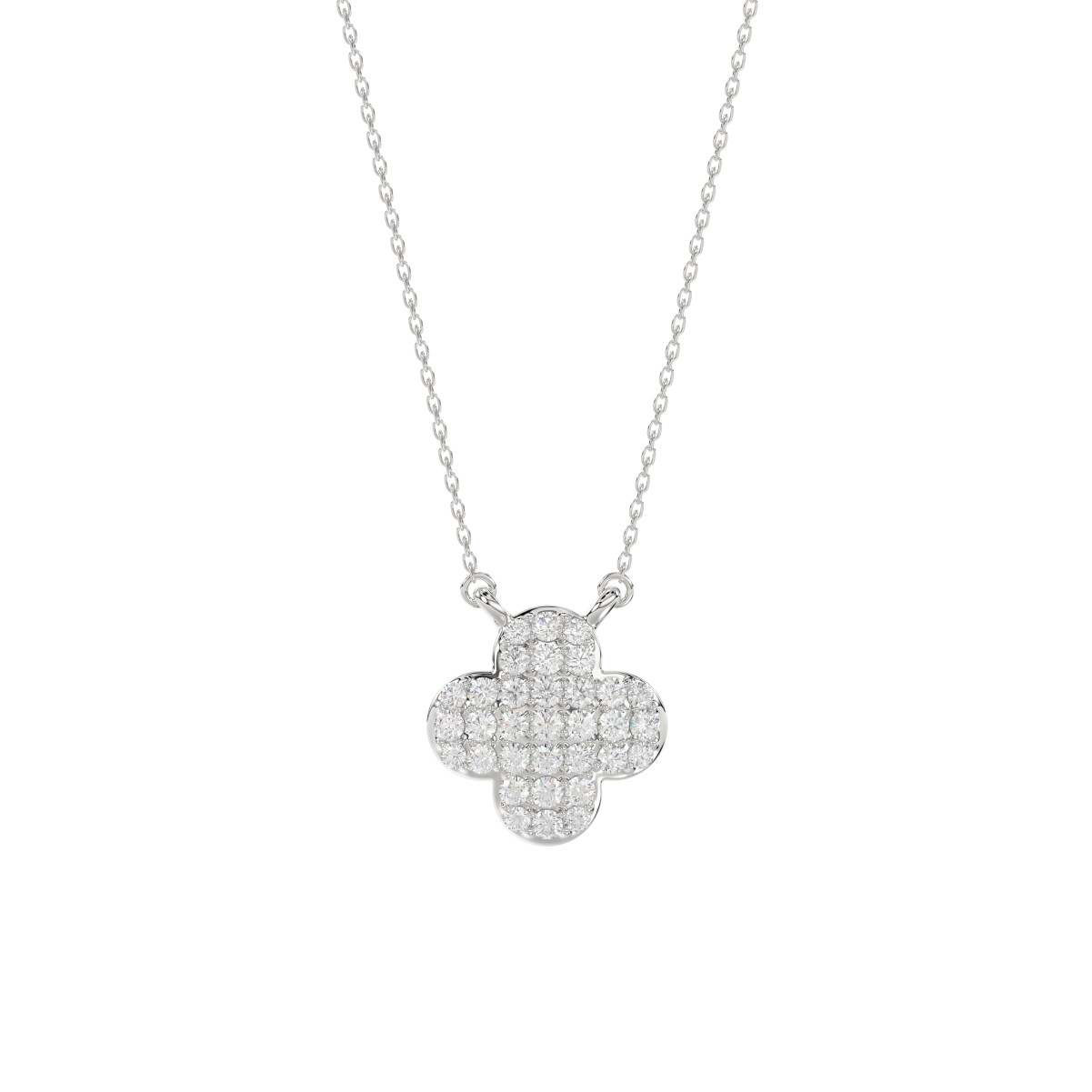 10K WHITE GOLD 1/6CT ROUND DIAMOND LADIES NECKLACE 