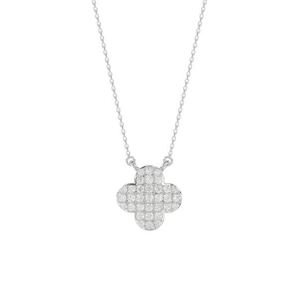 10K WHITE GOLD 1/6CT ROUND DIAMOND LADIES NECKLACE...