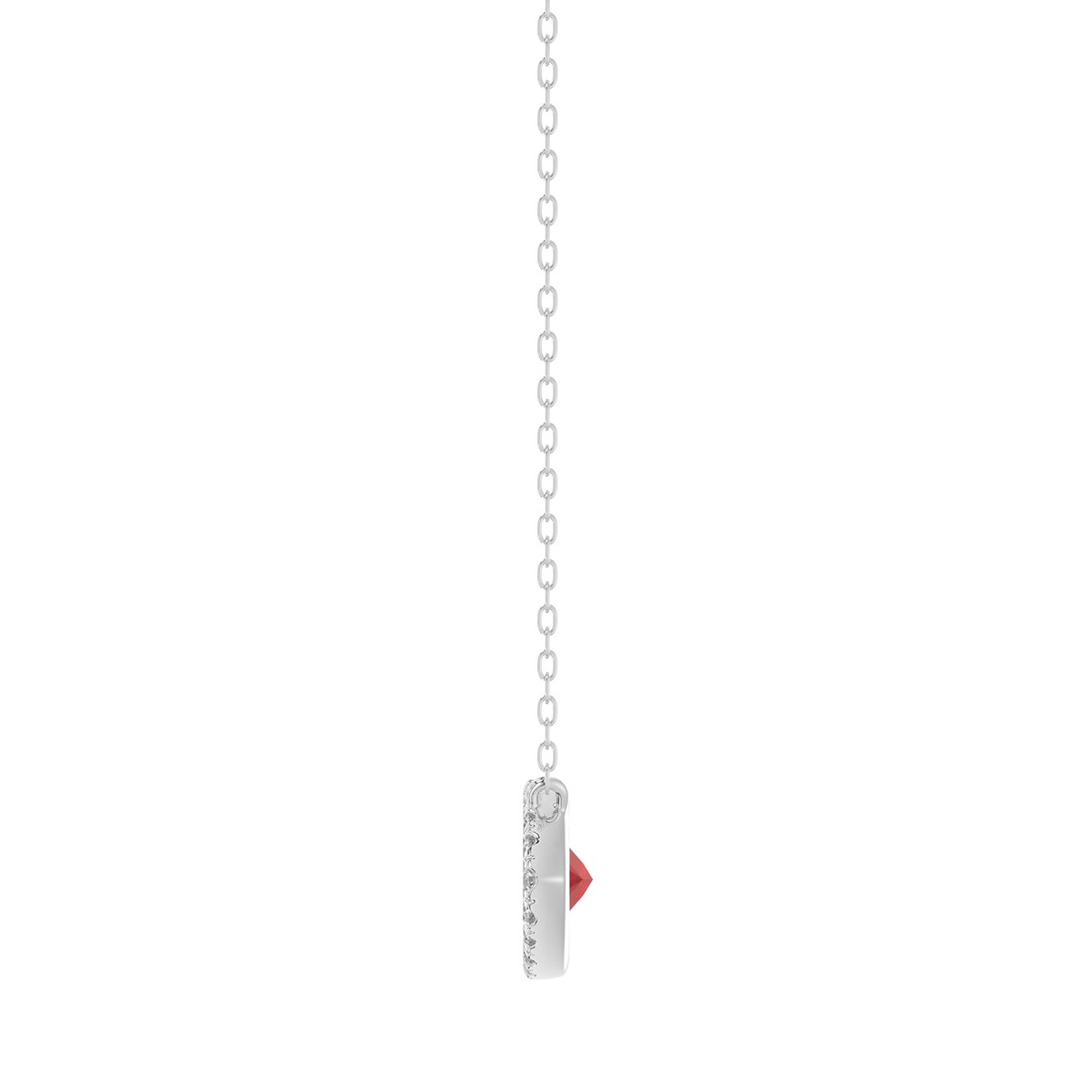 14K WHITE GOLD 7/8CT ROUND/MARQUISE/PINK SAPPHIRE DIAMOND LADIES NECKLACE (CENTER STONE RUBY MARQUISE DIAMOND 3/4CT)