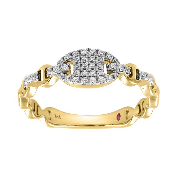18K YELLOW GOLD 1/5CT ROUND DIAMOND LADIES RING ...