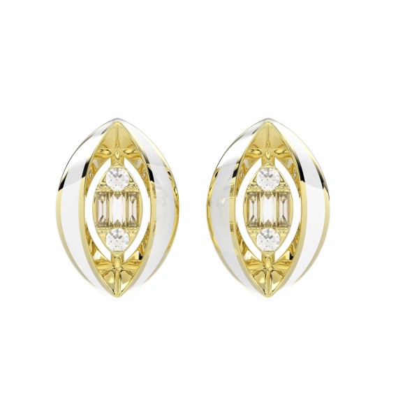 18K YELLOW GOLD 1/10CT ROUND/BAGUETTE DIAMOND LADI...