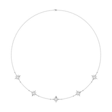 18K WHITE GOLD 3/8CT ROUND DIAMOND LADIES NECKLACE 