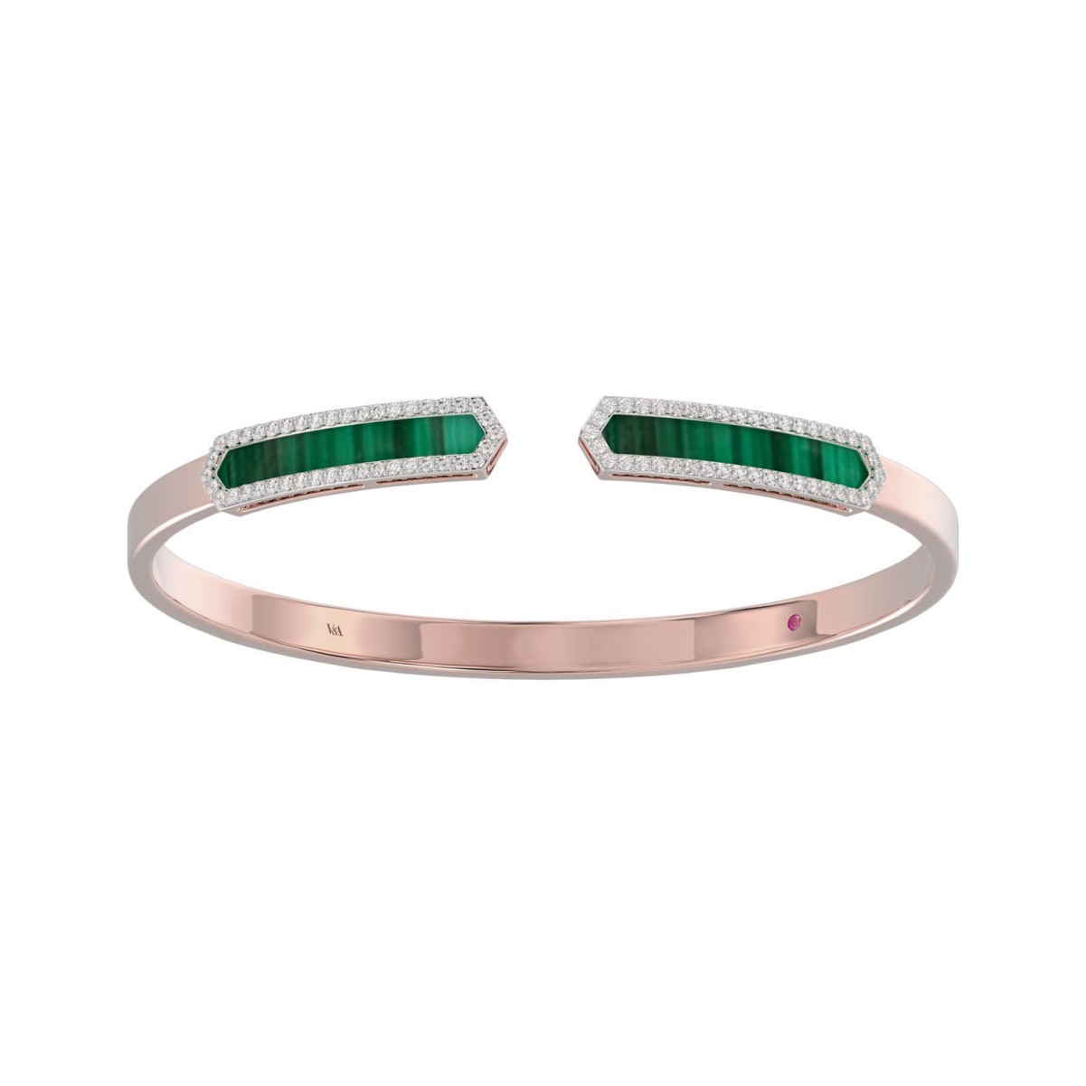 18K ROSE GOLD 1/2CT ROUND DIAMOND LADIES BANGLE 