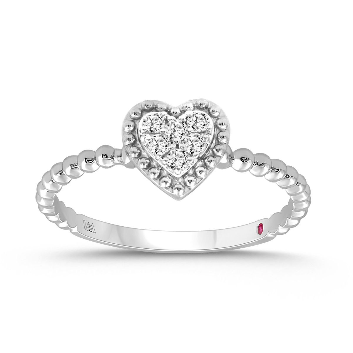 10K WHITE GOLD 1/10CT ROUND DIAMOND PINK SAPPHIRE DIAMOND LADIES RING 10K WHITE GOLD 1/10CT ROUND DIAMOND PINK SAPPHIRE DIAMOND LADIES RING