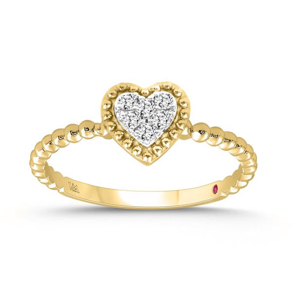 10K YELLOW GOLD 1/10CT ROUND DIAMOND PINK SAPPHIRE...