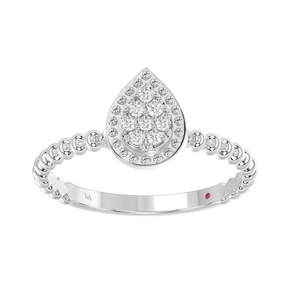 10K WHITE GOLD 1/10CT ROUND DIAMOND LADIES RING (R...