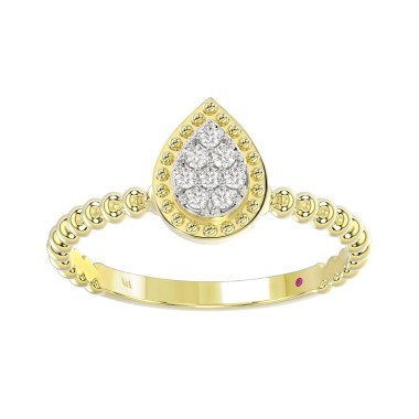 14K WHITE GOLD 1/10CT ROUND DIAMOND LADIES RING 
