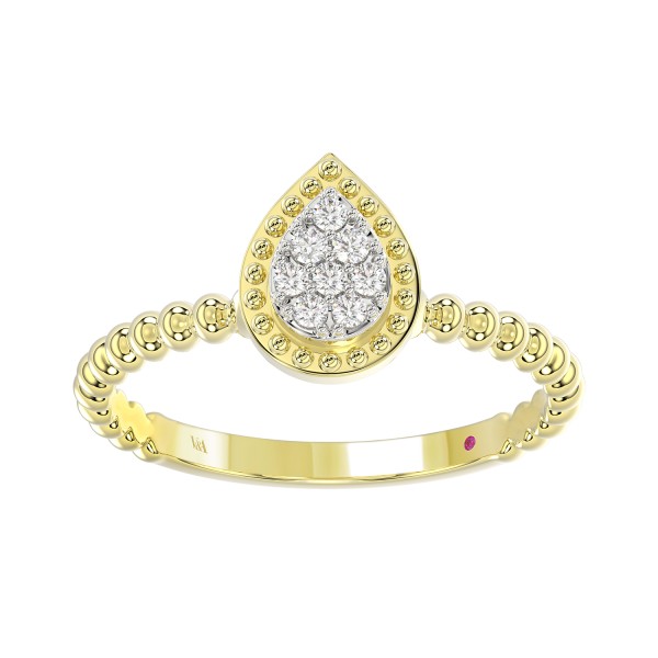 14K WHITE GOLD 1/10CT ROUND DIAMOND LADIES RING ...