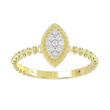 10K YELLOW GOLD 1/10CT ROUND/PINK SAPPHIRE DIAMOND LADIES RING 