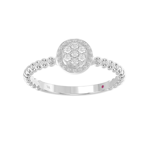 10K WHITE GOLD 1/10CT ROUND DIAMOND LADIES RING ...