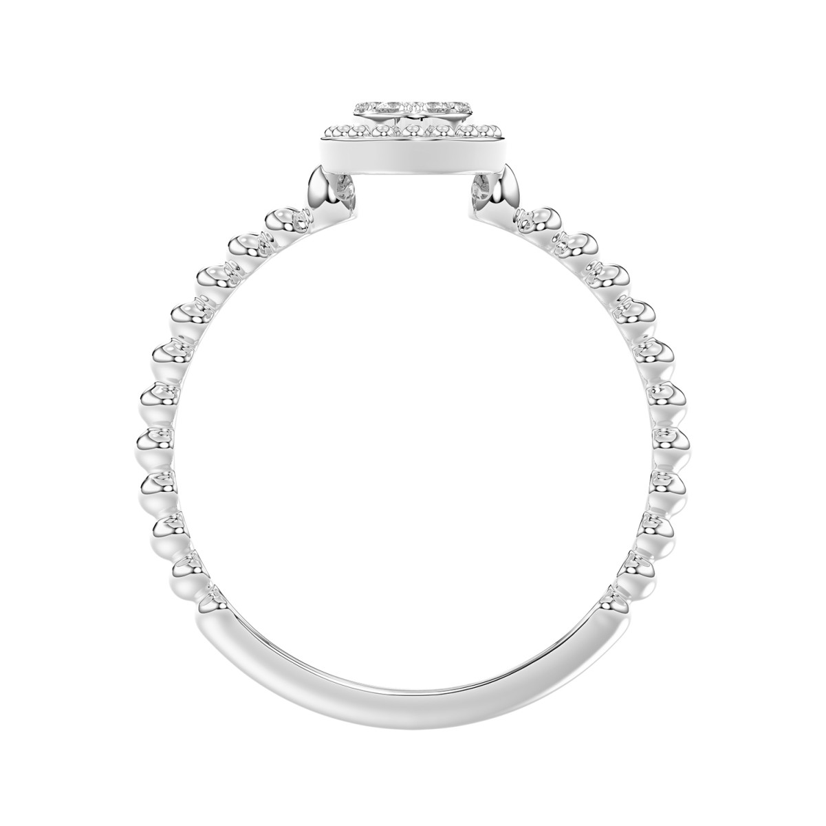 10K WHITE GOLD 1/10CT ROUND/PINK SAPPHIRE DIAMOND LADIES RING 