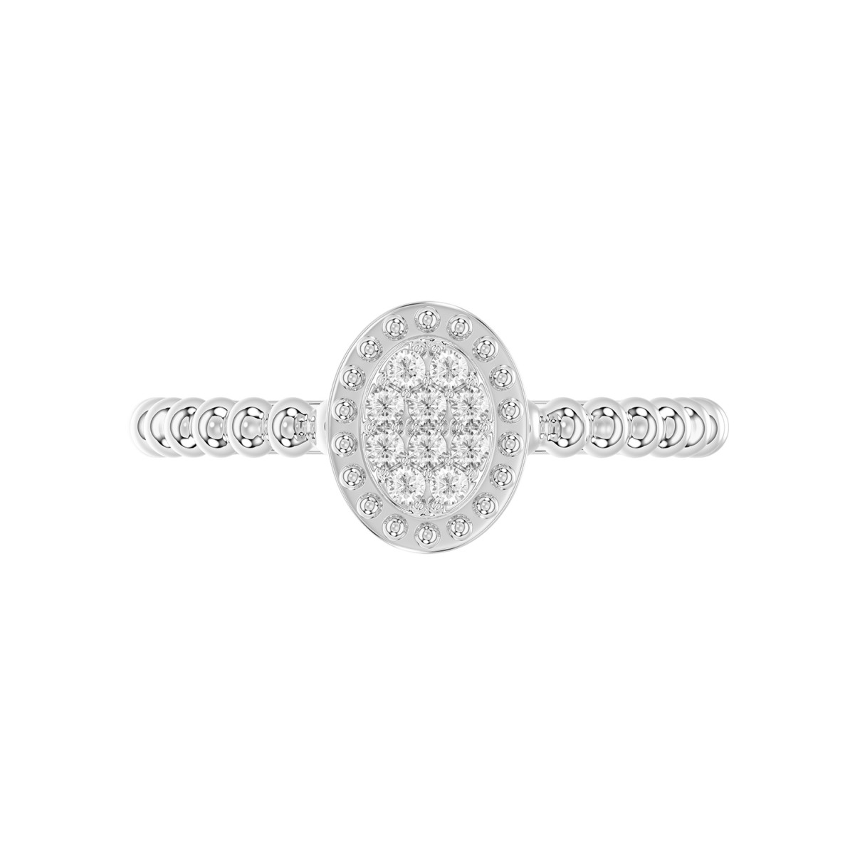 10K WHITE GOLD 1/10CT ROUND/PINK SAPPHIRE DIAMOND LADIES RING 