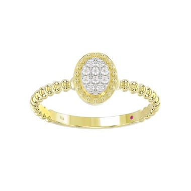 10K YELLOW GOLD 1/10CT ROUND/PINK SAPPHIRE DIAMOND LADIES RING 