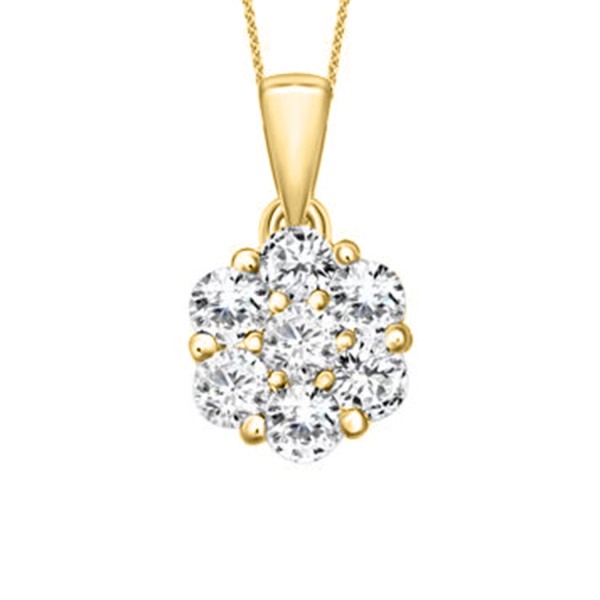 18K YELLOW GOLD 1/6CT ROUND DIAMOND LADIES PENDANT...