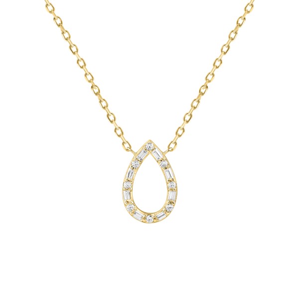 10K YELLOW GOLD 1/6CT ROUND/BAGUETTE DIAMOND LADIE...