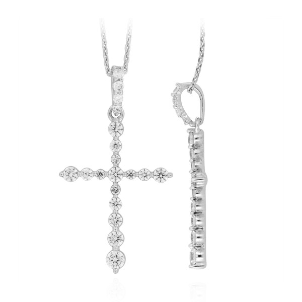 14K WHITE GOLD 1/2CT ROUND DIAMOND LADIES PENDANT ...