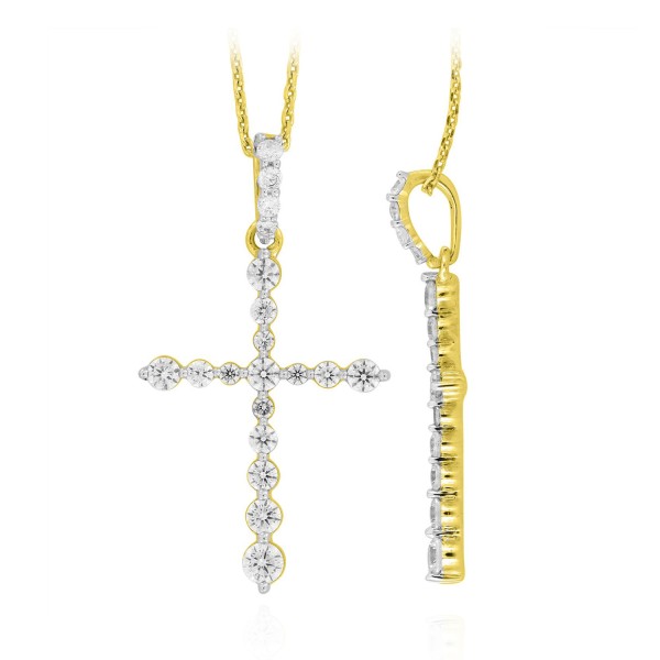 14K YELLOW GOLD 1/2CT ROUND DIAMOND LADIES PENDANT...