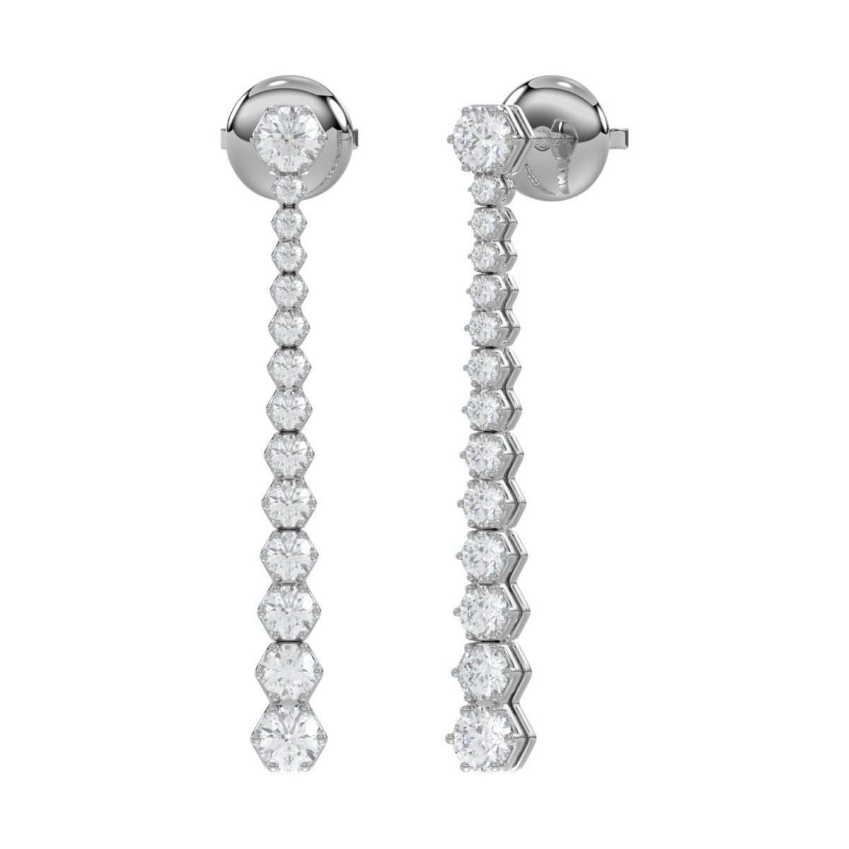 14K WHITE GOLD 3/4CT ROUND DIAMOND LADIES EARRINGS 14K WHITE GOLD 3/4CT ROUND DIAMOND LADIES EARRINGS