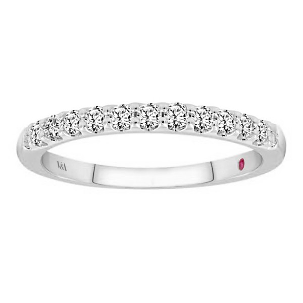 14K WHITE GOLD 1CT ROUND/PINK SAPPHIRE DIAMOND LAD...
