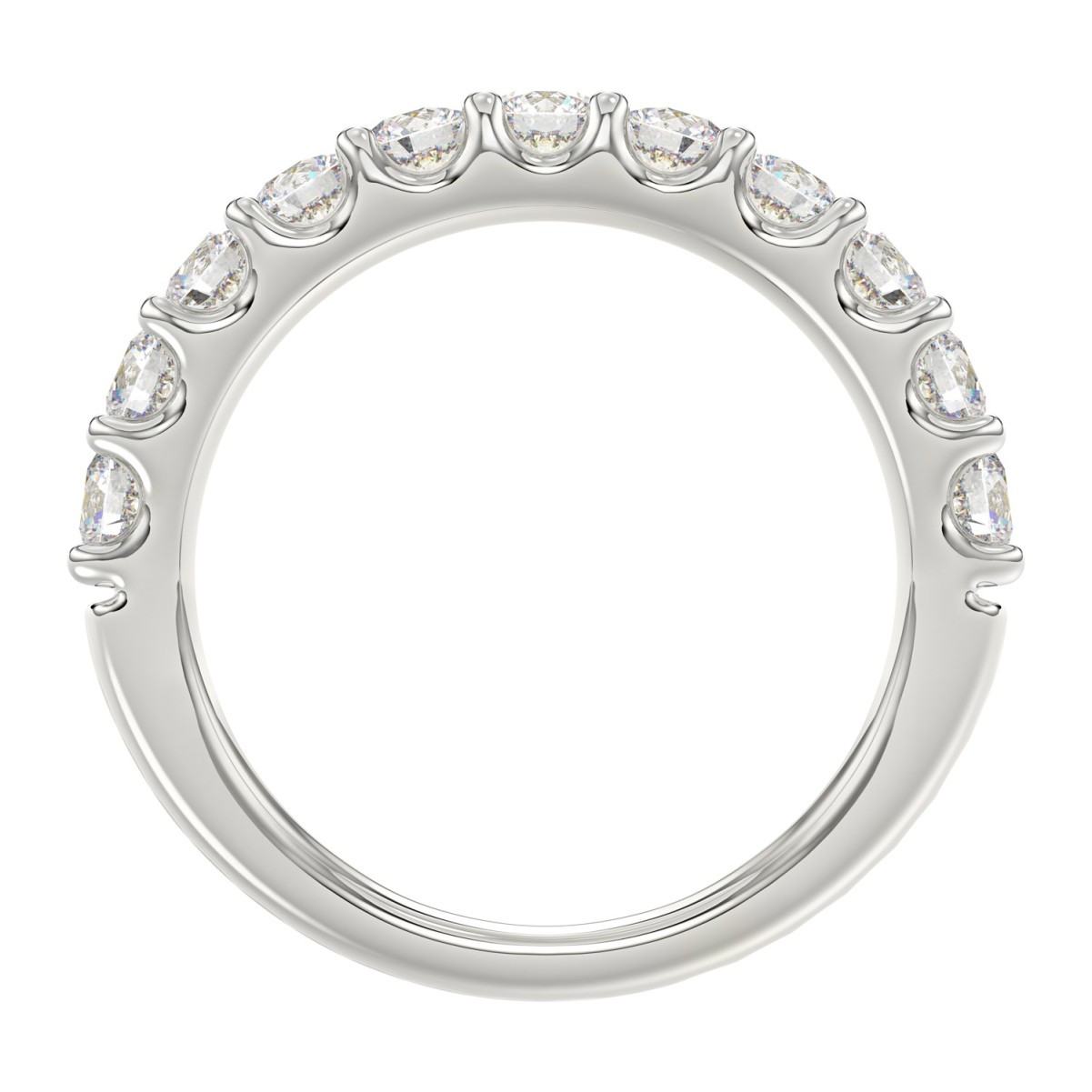 18K WHITE GOLD 1CT ROUND/PINK SAPPHIRE DIAMOND LADIES BAND 