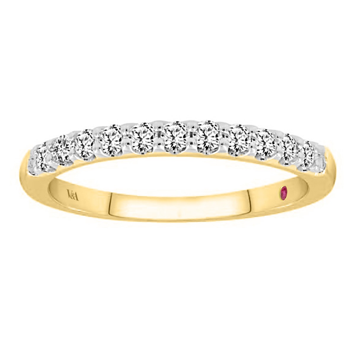 14K YELLOW GOLD 1CT ROUND/PINK SAPPHIRE DIAMOND LADIES BAND 