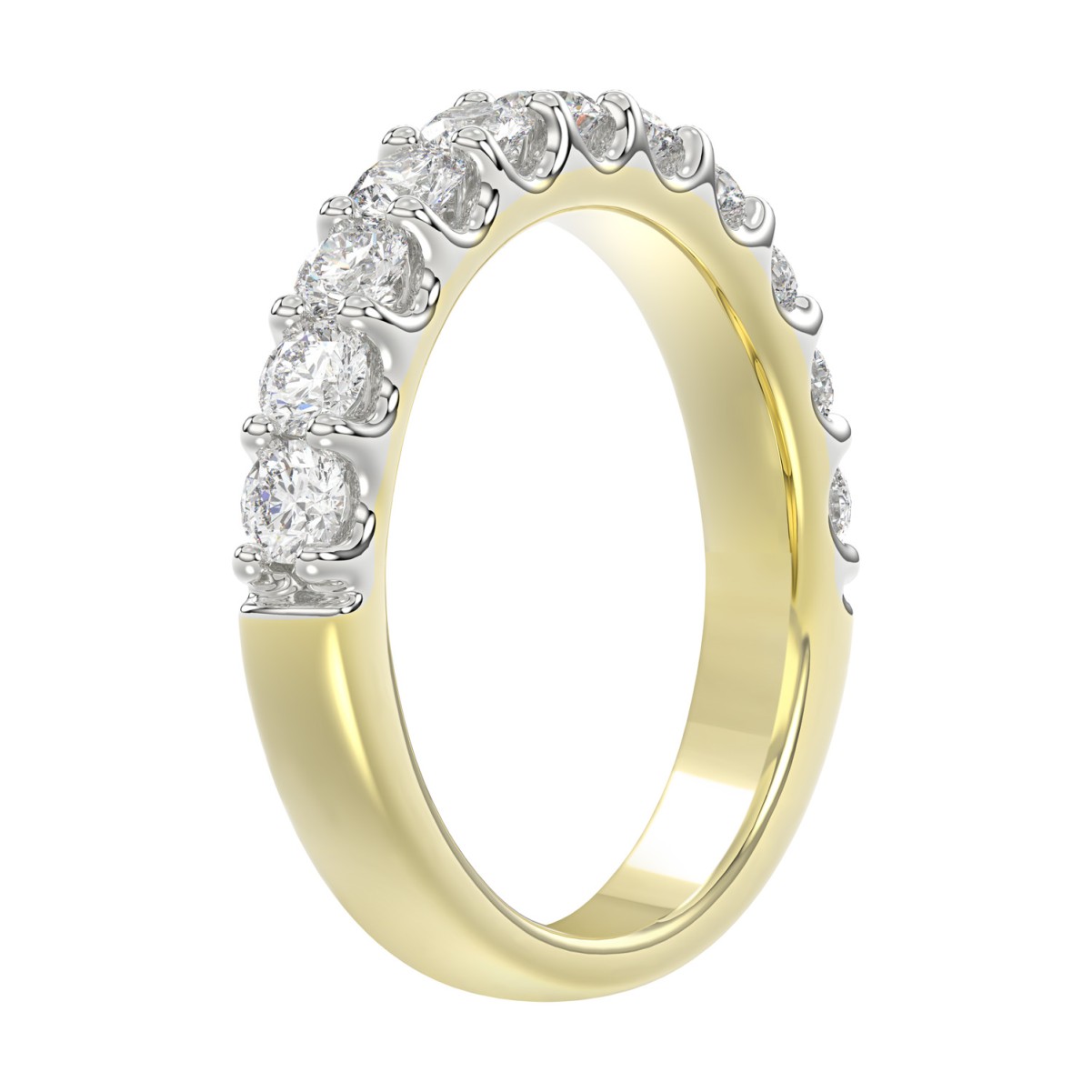 18K YELLOW GOLD 1CT ROUND DIAMOND LADIES BAND 