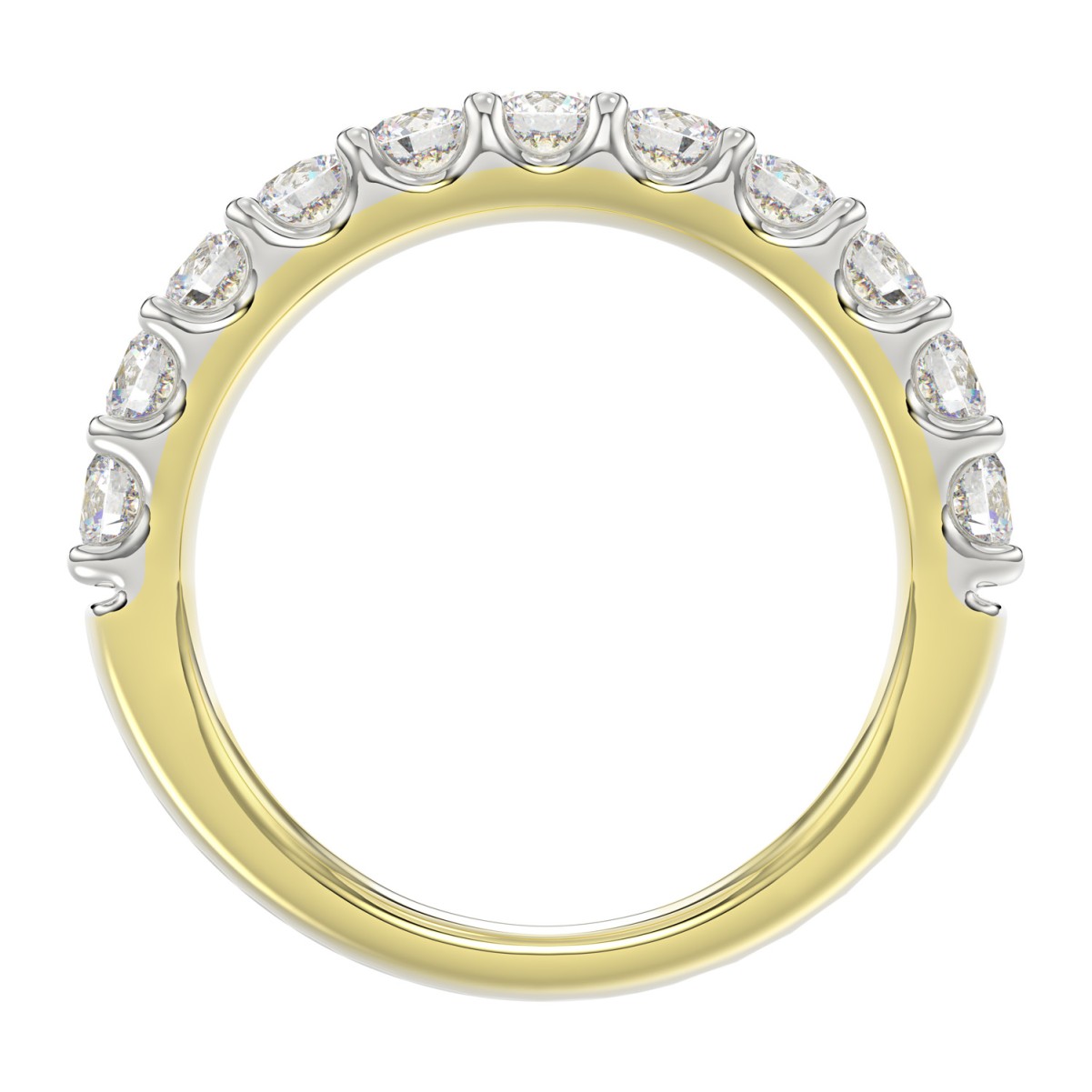 18K YELLOW GOLD 1CT ROUND DIAMOND LADIES BAND 