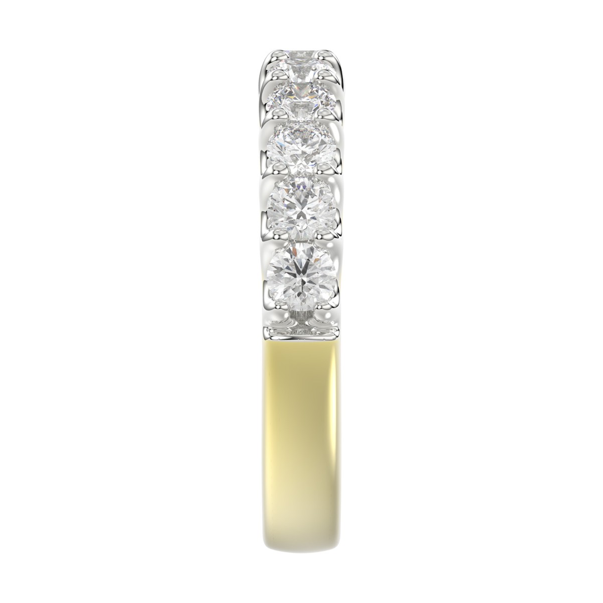 18K YELLOW GOLD 1CT ROUND DIAMOND LADIES BAND 