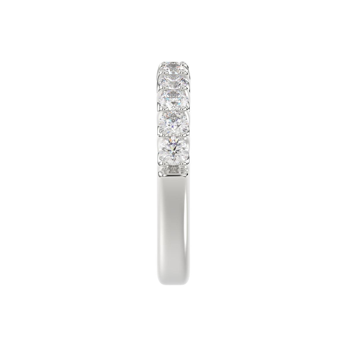 14K WHITE GOLD 3/4CT ROUND/PINK SAPPHIRE DIAMOND LADIES BAND 