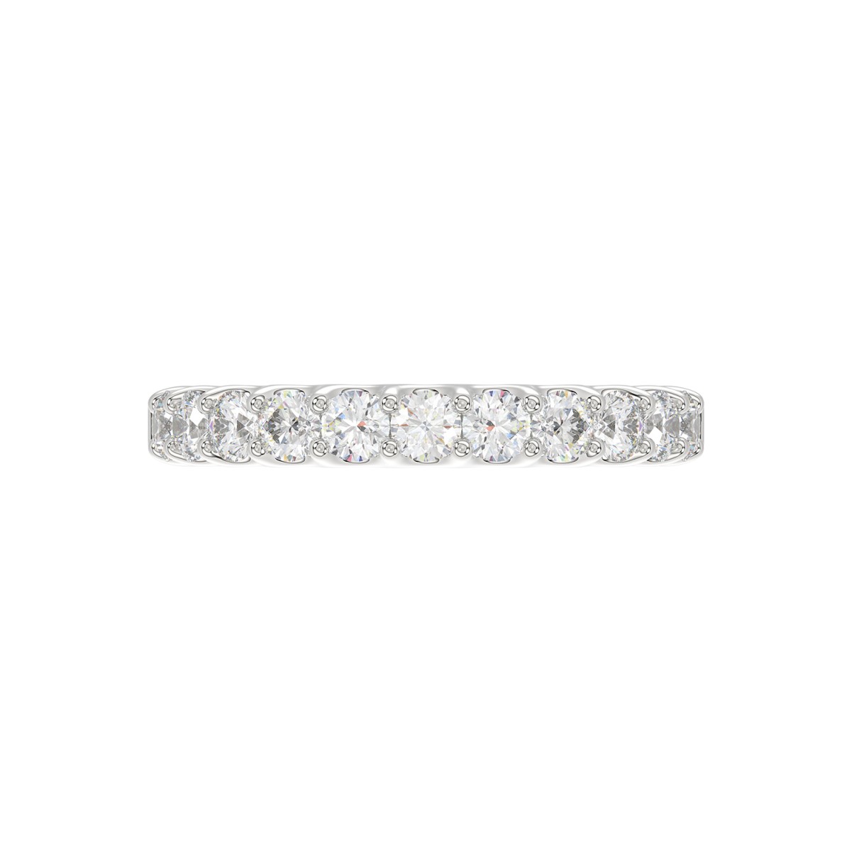 14K WHITE GOLD 3/4CT ROUND/PINK SAPPHIRE DIAMOND LADIES BAND 