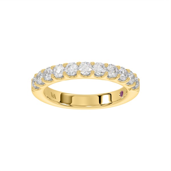 14K YELLOW GOLD 3/4CT ROUND/PINK SAPPHIRE DIAMOND ...
