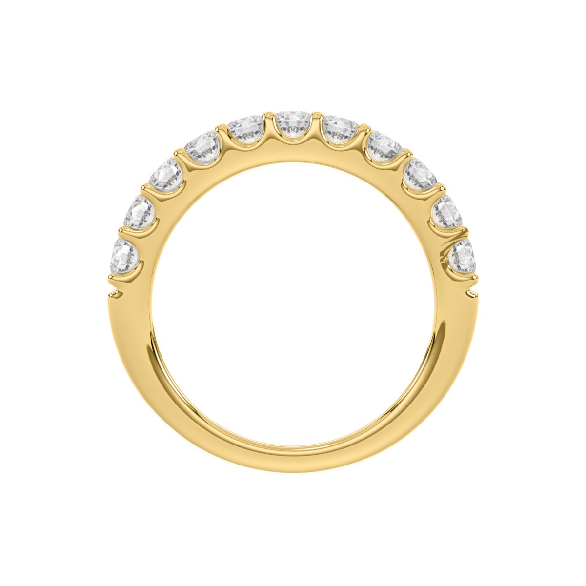14K YELLOW GOLD 3/4CT ROUND/PINK SAPPHIRE DIAMOND LADIES BAND 