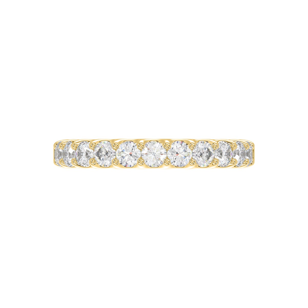 14K YELLOW GOLD 3/4CT ROUND/PINK SAPPHIRE DIAMOND LADIES BAND 