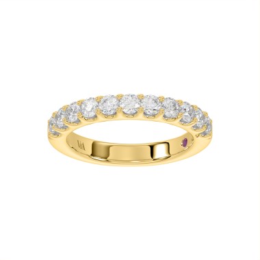 18K YELLOW GOLD 3/4CT ROUND DIAMOND LADIES BAND 