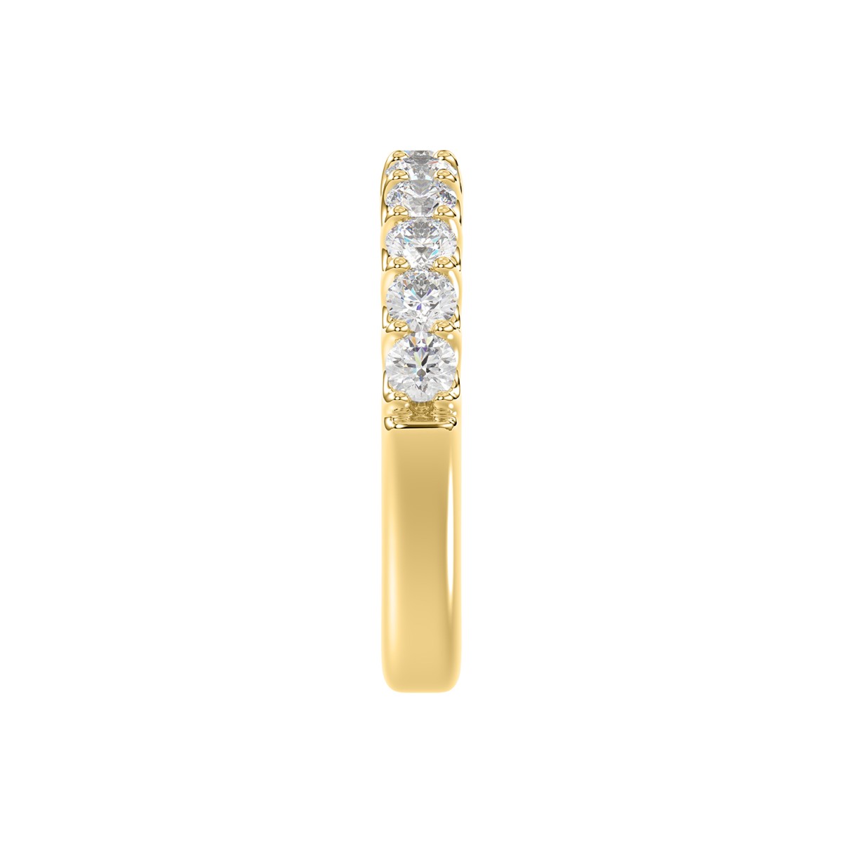 18K YELLOW GOLD 3/4CT ROUND DIAMOND LADIES BAND 