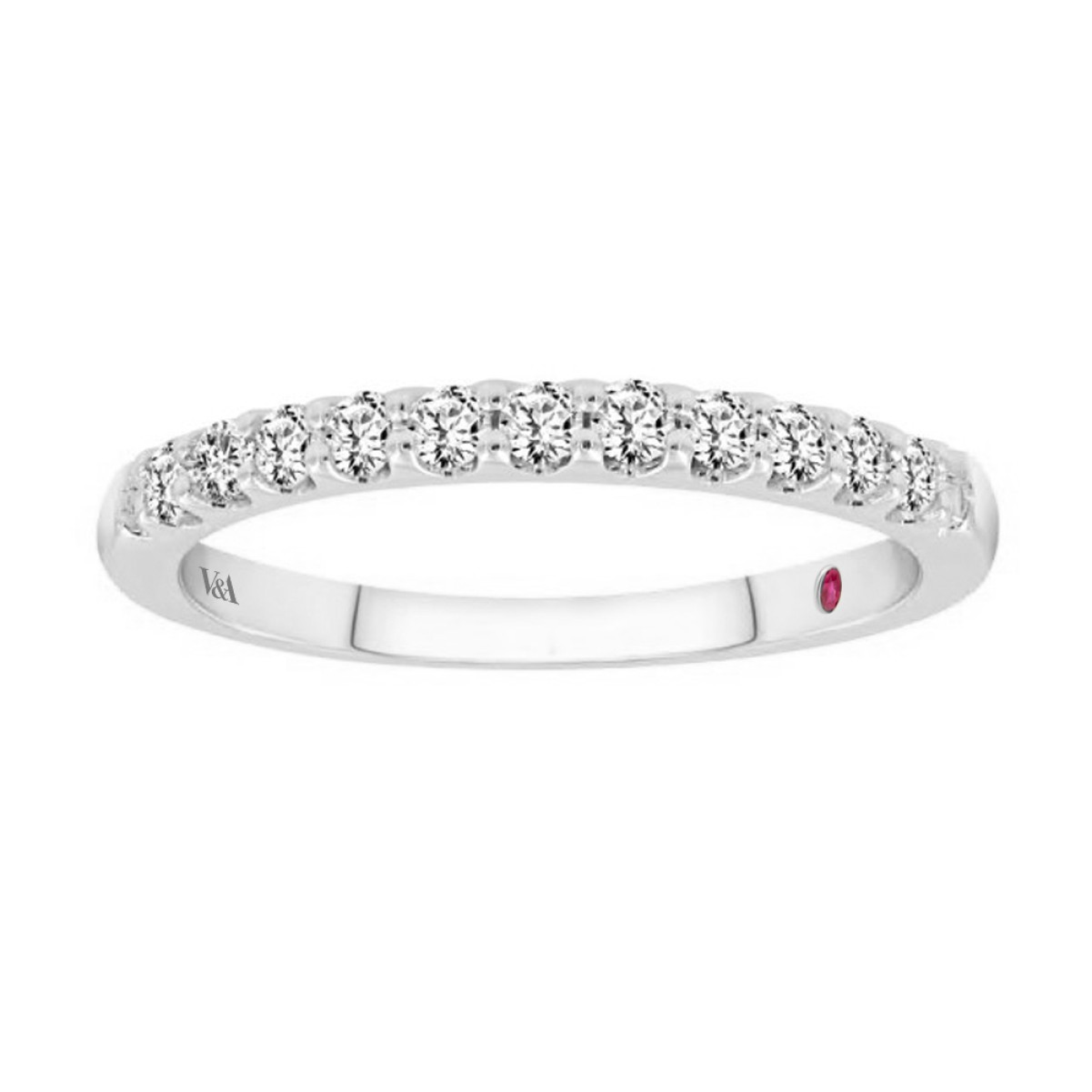18K WHITE GOLD 1/2CT ROUND DIAMOND LADIES BAND 