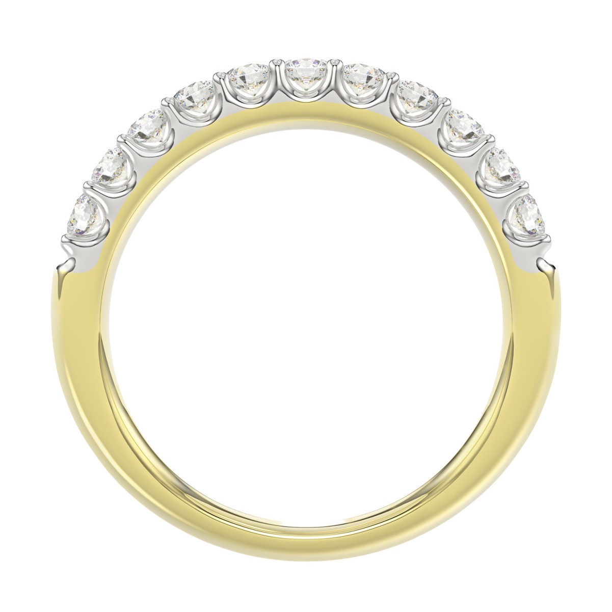 18K YELLOW GOLD 1/2CT ROUND DIAMOND LADIES BAND 
