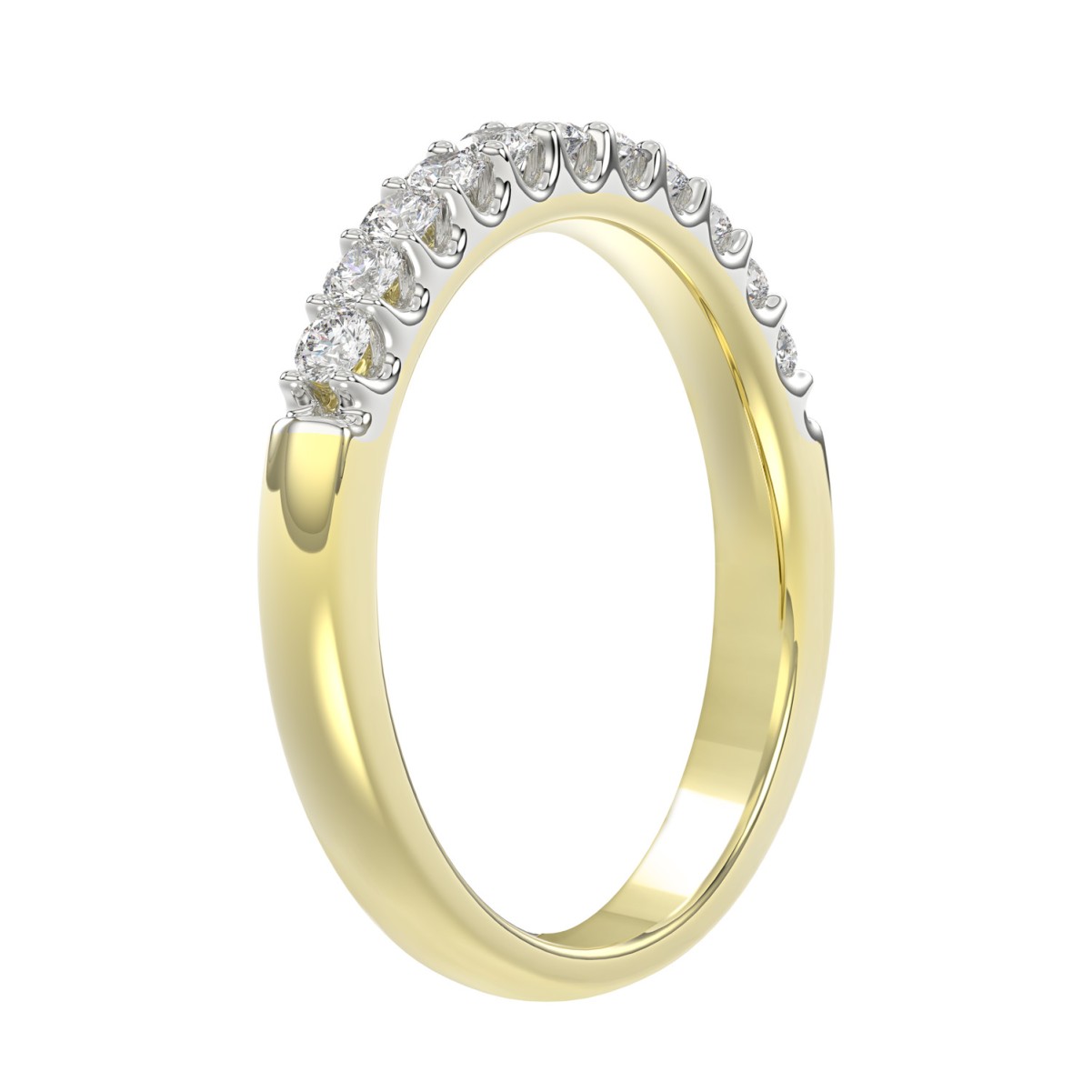 18K YELLOW GOLD 1/3CT ROUND DIAMOND LADIES BAND 