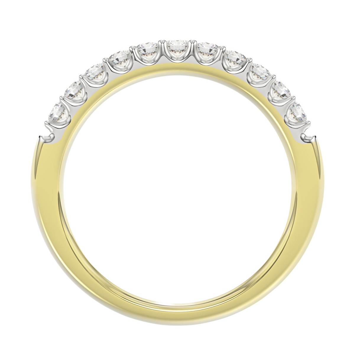 18K YELLOW GOLD 1/3CT ROUND DIAMOND LADIES BAND 