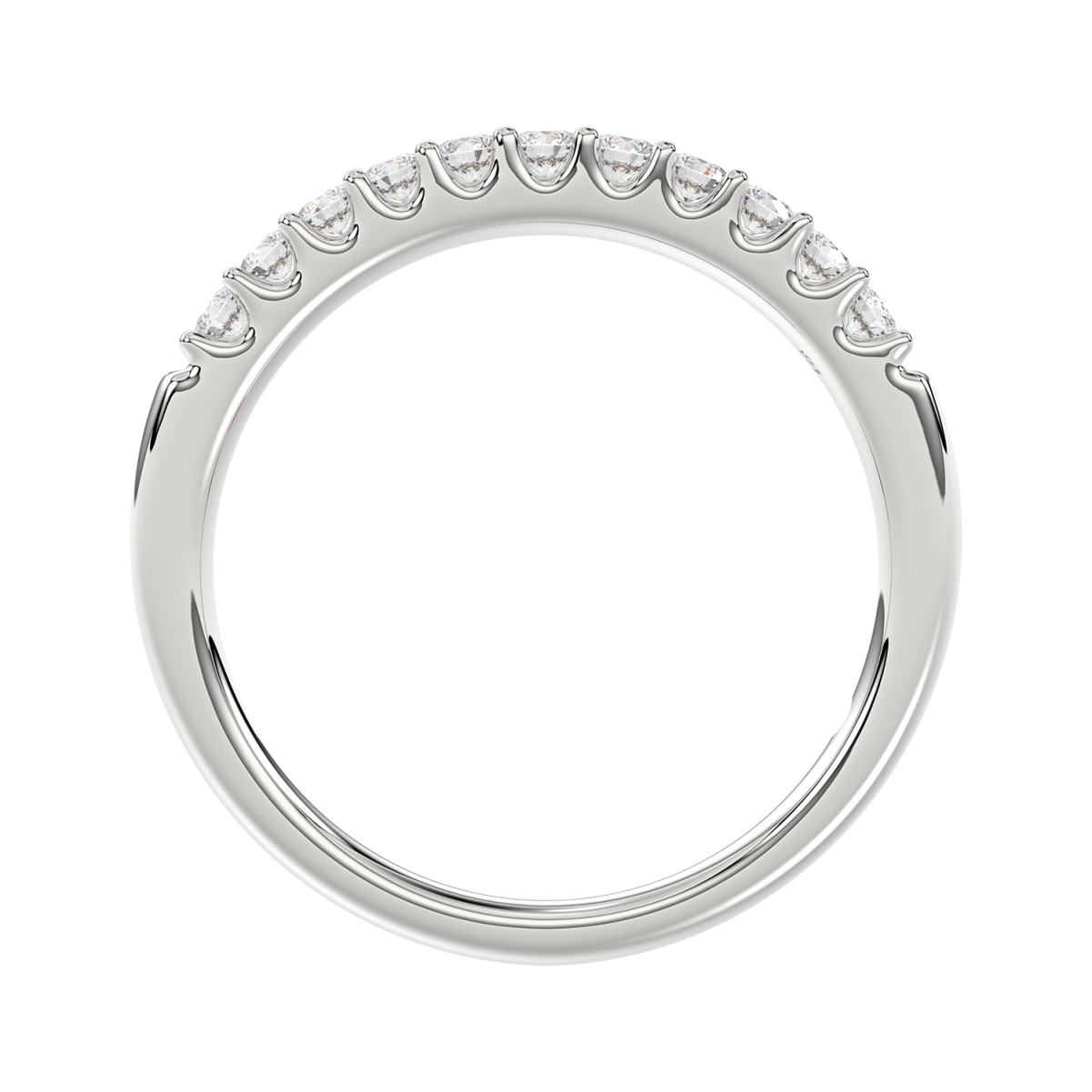 14K WHITE GOLD 1/4CT ROUND/PINK SAPPHIRE DIAMOND LADIES BAND 