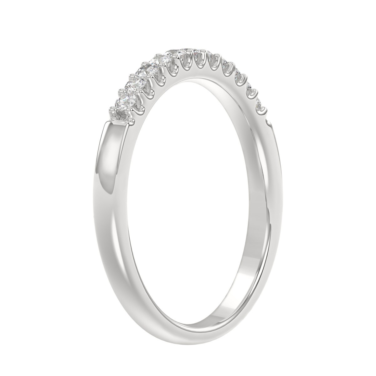 18K WHITE GOLD 1/6CT ROUND DIAMOND LADIES BAND 