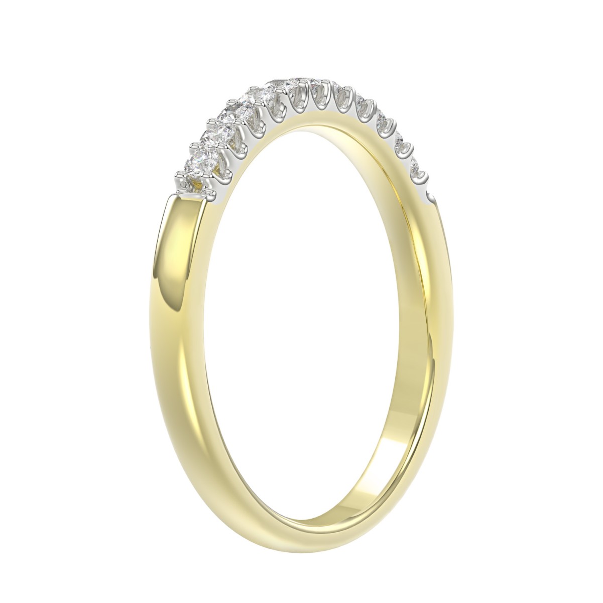 18K YELLOW GOLD 1/6CT ROUND DIAMOND LADIES BAND 