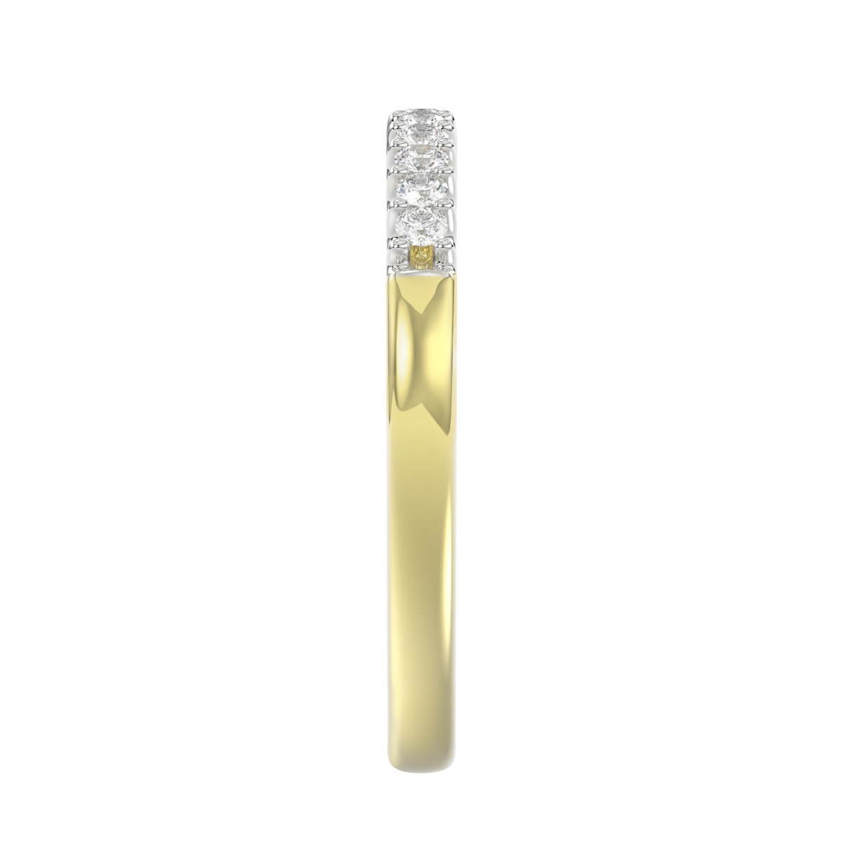 18K YELLOW GOLD 1/6CT ROUND DIAMOND LADIES BAND 